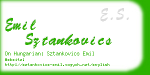 emil sztankovics business card